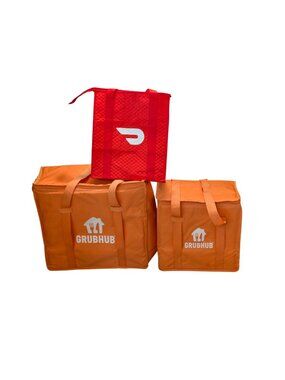 Grubhub & Doordash Insulated Delivery Bags Set - Durable Lightweight